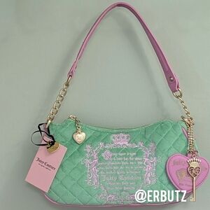 Juicy Couture Quilted Tale Shoulder Bag with Juicy Heart & Key Pendant 🔑